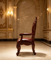 Ensemble de chaises de salle à manger en cuir de style nordique, d'inspiration antique, classique, luxueux, avec pieds en bois massif, meubles de salle à manger en daim