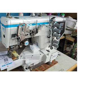 Machine à coudre industrielle JACK <span class=keywords><strong>K7</strong></span> ultra-rapide à interlock, entraînée par un moteur pas à pas, sans plis, trois aiguilles, cinq fils - Product Image 1