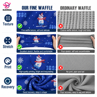 Tela de punto gofrado mini de algodón y elastano con estampado personalizado, suave y de alta recuperación, para marcas y fábricas de ropa de descanso infantil
