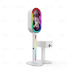 2024 più recente fotomazione specchio ovale cabina fotografica photobooth chiosco a prezzi accessibili specchio magico foto cabina selfie macchina per la vendita