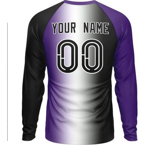 Camiseta de Béisbol Personalizada con Degradado, Manga Larga, Unisex, Absorbente de Humedad, Impresión Sublimada con Nombre, Número y Equipo - Product Image 2