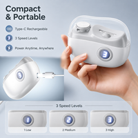 Coupe-ongles électrique rechargeable USB 3 vitesses, lame incurvée, ouverture large, fonction automatique, écran d'affichage, pour doigts - Vente en gros
