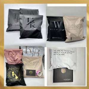 Sobres de Envío Personalizados con Logotipo, 100 Unidades, Bolsas de Envío de Polietileno para Ropa, Grandes, Negras y Blancas, con Diseños - Product Image 2
