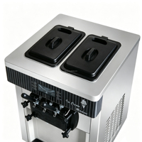Machine à glace molle 3 saveurs, modèle de table en acier inoxydable, multifonctionnelle, compatible lait et eau