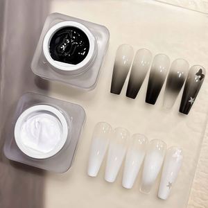 Custom CPNP UV Gel Nail <strong>Polish</strong> <strong>Black</strong> and White Pat Glue LED Cured Long-lasting High Saturation Thick Non-Toxic Nail Art <strong>Polish</strong> - Product Image 1