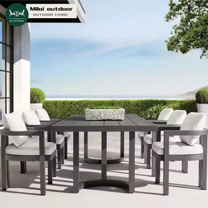 <span class=keywords><strong>Terraza</strong></span> exterior <span class=keywords><strong>de</strong></span> aluminio, <span class=keywords><strong>sillas</strong></span> <span class=keywords><strong>y</strong></span> <span class=keywords><strong>mesas</strong></span> <span class=keywords><strong>de</strong></span> comedor <span class=keywords><strong>de</strong></span> 11 piezas, juego <span class=keywords><strong>de</strong></span> salón <span class=keywords><strong>de</strong></span> jardín <span class=keywords><strong>para</strong></span> <span class=keywords><strong>restaurante</strong></span>, muebles <span class=keywords><strong>de</strong></span> Metal - Product Image 1