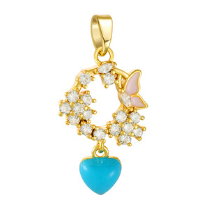 HD0553 2026 Nouveaux Breloques Multi-Designs Cœur et Étoile |   Pendentif en laiton plaqué or 18 carats micro-pavé de zircon pour la fabrication de bijoux - Product Image 6
