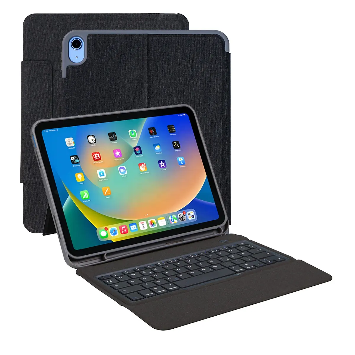 Fábrica Atacado OEM/ODM Caso Teclado Bluetooth com Dobradiça Kickstand para 10.9 ''iPad Smart Keyboard iPad Keyboard Set para iPad