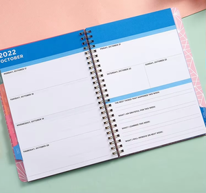 2025 Spiral Wire-O Bound 365 Daily Weekly <strong>Planner</strong> Agenda Notebook A5 Size Fabric PP 12 Monthly Tabs Big Back Paper Pocket - Product Image 1