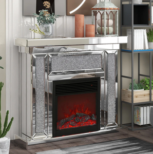 Cheminée électrique en miroir de 47 pouces, cheminée, cheminée, cheminée, chauffage autoportant, boîte à feu avec flamme 3d - Product Image 2