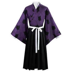 Costume Cosplay <span class=keywords><strong>Demon</strong></span> <span class=keywords><strong>Slayer</strong></span> Upper Rank Black Death Moho, Haori Yukata Kimono, Abito per Performance Teatrali in Poliestere per Donne Adulte - Product Image 2