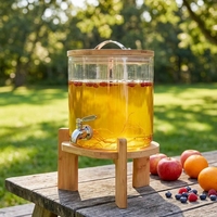 Distributeur de boissons en verre borosilicate de haute qualité avec robinet pour mariage, fête, restaurant, buffet, distributeur de jus