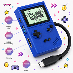 CWCゲームデザイン ノートパソコン ドッキングステーション 3 in 1 USBCハブ 4Kデュアルモニター 5Gbps 100W充電ドッキングステーション MacBook Pro用 - Product Image 1