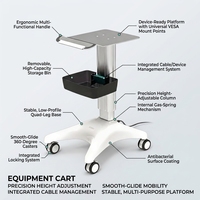 Chariot médical pour ordinateur portable sur roulettes, poste de travail médical réglable en hauteur pour les rondes des médecins et la documentation des infirmières à l'hôpital