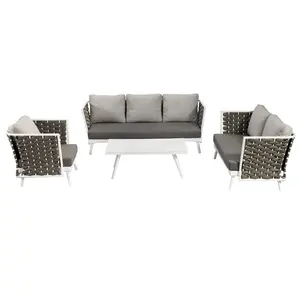 Neues Design Allwetter Modernes Aluminium Wicker Rattan Hotel Garden Relax Möbel Sofas tühle