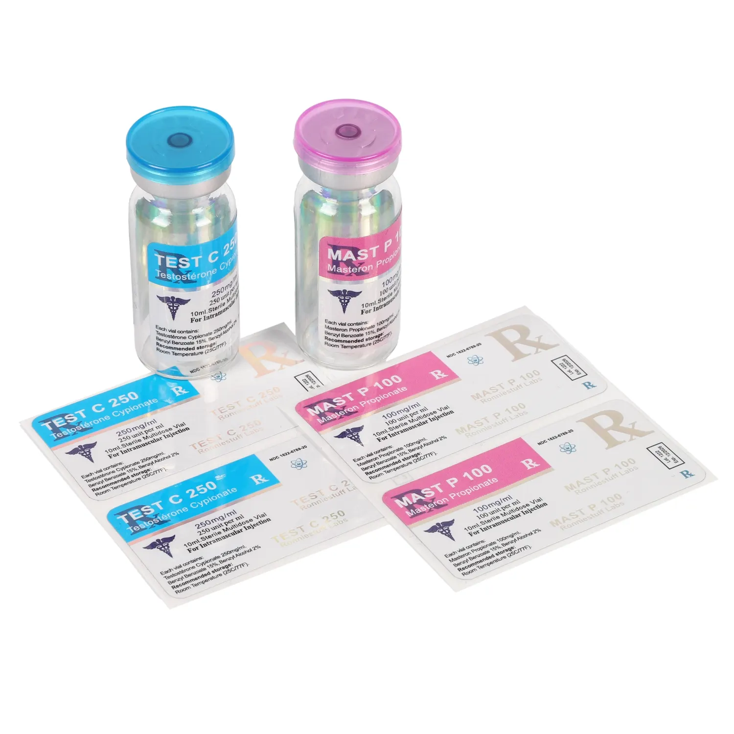 Individueller Druck pharmazeutisches Steroid-Hologramm 10 ml Fläschchen-Etiketten