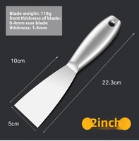 Cuchillo de masilla de acero inoxidable para construcción DIY de una pieza, hoja elástica gruesa y delgada para pala de limpieza de barro de diatomeas