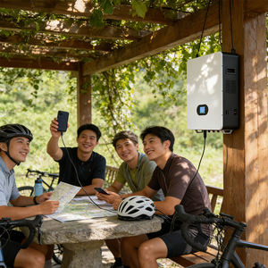 Batterie au lithium LiFePO4 avec BMS, pack de batteries mobiles, connexion parallèle max. 15 unités, 15 kWh, MPPT, usage quotidien avec RS485 et application Bluetooth - Product Image 5