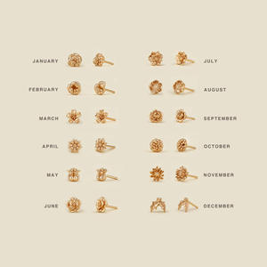 Stile semplice December compleanno retrò europeo e americano Design artistico <span class=keywords><strong>orecchini</strong></span> a bottone principalmente in ottone con placcatura in oro - Product Image 1