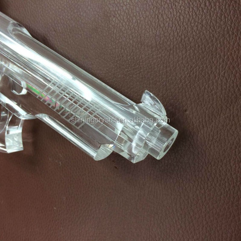三月博览2022定制水晶枪玻璃手枪模型带清晰的底座家居装饰礼品 - buy