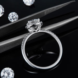 خاتم مويسانيتي 2 قيراط لون دي VVS1 S925 خواتم مطلية بالفضة الإسترليني وعد خطوبة مويسانيتي - Product Image 4