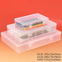 Boîte de rangement WEISHENG en plastique transparent de grande taille pour loisirs créatifs, scrapbooking, cartes photo, fournitures scolaires avec couvercle