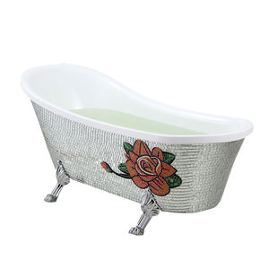 Petite <span class=keywords><strong>baignoire</strong></span> ovale en acrylique, avec mosaïque surround italien, autoportante, pour salle de bain - Product Image 3