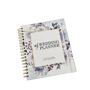 Couverture en feuille d'or à impression couleur personnalisée, planificateur en spirale, calendrier de mariage, Journal, livre, planificateur de mariage heureux - Product Image 3