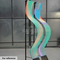 Écran d'affichage LED incurvé étanche pour extérieur Écran souple cylindrique P2.5 P3 P4 P5 Module d'affichage LED flexible en couleur
