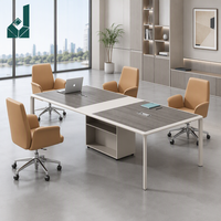 Table de conférence de bureau simple et moderne en MDF écologique et durable pour 10 personnes avec chaises pour usage commercial