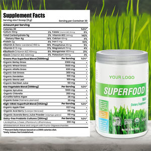 Oem odm אורגני אבקת סופר ירוק להגביר את האנרגיה בריאות תוספי צמחים ירוקים אבקה מעורבת - Product Image 5