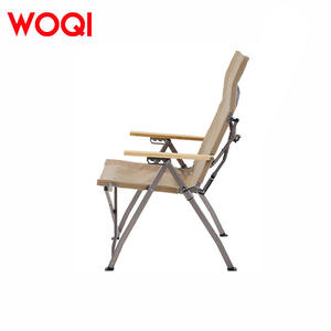 Chaise pliante réglable Woqi, structure en aluminium, tissu Oxford, chaise de jardin avec accoudoirs en bambou, portable, robuste, pour extérieur - Product Image 5