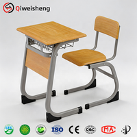 Meubles de classe en gros, table d'étude individuelle, ensemble bureau et chaise pour étudiants