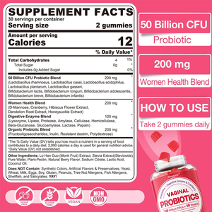 OEM 50 Billion CFU 10 Strains Probiotics And Prebiotics Vaginal Health Gummies Supplement For Women Odor Control &amp; Vibrant Flora - Product Image 6
