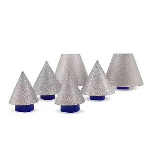 Ceramic vacuum diamond brazed drill cones beveling bits Counter sink drilling cone Marble tile milling cone with factory price