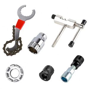 JUB Kit d'outils de réparation de vélo 5 pièces - Extracteur de roue libre, clé à rayons et extracteur de boîtier de pédalier en acier pour l'entretien de chaîne et de frein de vélo - Product Image 2