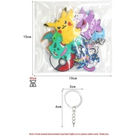 Porte-clés en PVC mignon pour les enfants et les fans de Pokémon, porte-clés en plastique souple avec mousqueton en acier inoxydable
