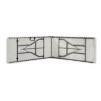 Table pliante longue en plastique blanc de 240 cm (8 pieds) pour événements extérieurs, villas, réceptions, coupe et nettoyage, portable et durable