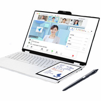 Nouveauté : Ordinateur portable à double écran 15,6+7 pouces avec écran tactile, processeur Intel Celeron N100, SSD 128/256/512 Go, série professionnelle anglaise