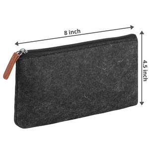 Pochette de rangement pour stylos en <span class=keywords><strong>feutre</strong></span> gris foncé avec fermeture éclair, personnalisable avec logo, pratique, portable, <span class=keywords><strong>lavable</strong></span> et durable - Product Image 2