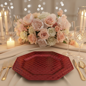 Assiettes de présentation dorées en plastique PP de 13 pouces pour mariage avec motif personnalisé, luxueuses, durables, réutilisables pour anniversaires, dîners et événements - Product Image 2