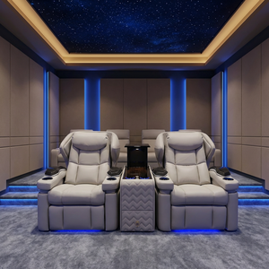 ชุดโซฟาปรับเอนหนังแท้ระดับวีไอพีสุดหรู สำหรับโรงภาพยนตร์เชิงพาณิชย์ โฮมเธียเตอร์ และโบสถ์ พร้อมที่นั่งปรับเอนแบบเลื่อน - Product Image 5