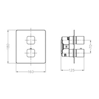 Robinet de douche thermostatique avec couvercle en laiton Corps en cuivre