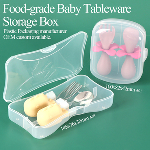 SUNSHING Food Grade Cutlery Storage Box Baby Utensils Container Food Grade Infant Spoon Organizer Toddler Utensil Travel Case - Product Image 1