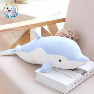 Custom New Sea Animal Toys Dolphin Plush Cushion Doll Marine Creature Sleeping Pillow Doll