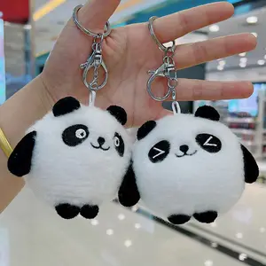 최신 사용자 정의 만화 팬더 곰 인형 펜던트 박제 동물 팬더 키 체인 봉제 팬더