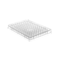 Plaque de culture cellulaire à 96 puits en PS à fond transparent avec couvercle transparent, traitée TC, stérile, OEM disponible, consommables de laboratoire, boîte blister