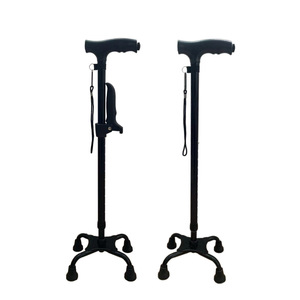 Canne télescopique Cheng Shao à quatre pieds avec lumière et accoudoir, en alliage d'aluminium, antidérapante, pour personnes âgées et randonnée - Product Image 2