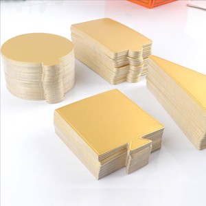 Outils pour gâteaux, base de gâteau mousse, papier doré, 100 pièces/paquet, carton pour gâteau, pâtisserie occidentale, dessert - Product Image 3