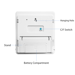 Thermomètre hygromètre numérique pour serre <span class=keywords><strong>avec</strong></span> grand écran LCD, thermomètre hygromètre domestique <span class=keywords><strong>avec</strong></span> indicateur de niveau de confort, couleur blanche - Product Image 3